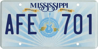 MS license plate AFE701