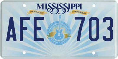 MS license plate AFE703