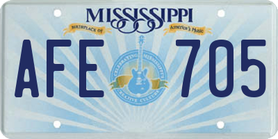 MS license plate AFE705