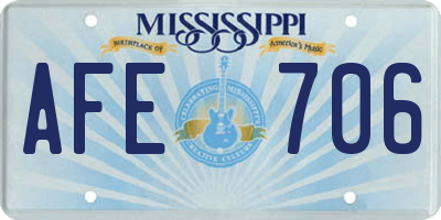MS license plate AFE706