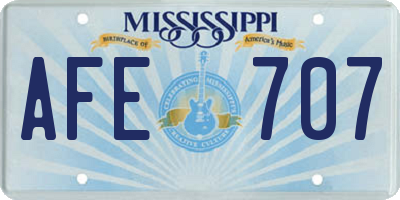 MS license plate AFE707