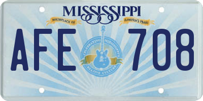 MS license plate AFE708