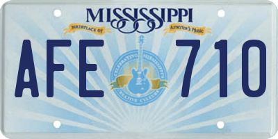 MS license plate AFE710