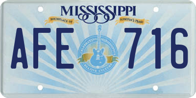 MS license plate AFE716
