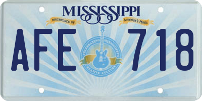 MS license plate AFE718