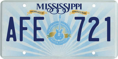 MS license plate AFE721