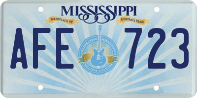 MS license plate AFE723