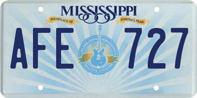 MS license plate AFE727