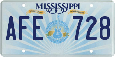 MS license plate AFE728