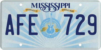 MS license plate AFE729