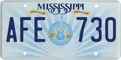 MS license plate AFE730