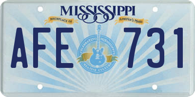 MS license plate AFE731