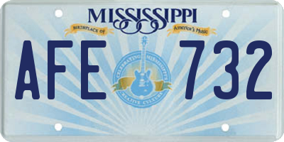 MS license plate AFE732