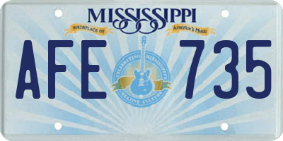 MS license plate AFE735