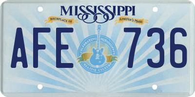 MS license plate AFE736