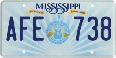 MS license plate AFE738