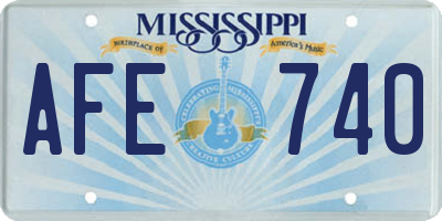 MS license plate AFE740