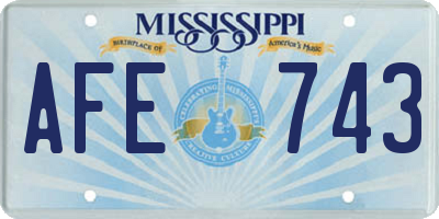 MS license plate AFE743