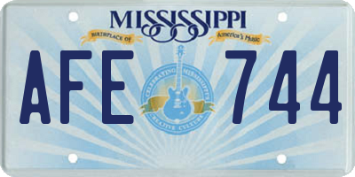 MS license plate AFE744