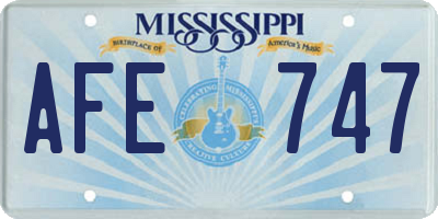 MS license plate AFE747