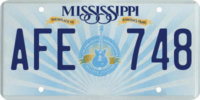 MS license plate AFE748