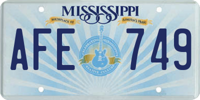 MS license plate AFE749