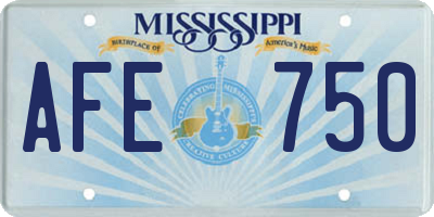 MS license plate AFE750