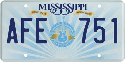 MS license plate AFE751