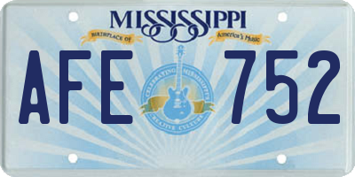 MS license plate AFE752