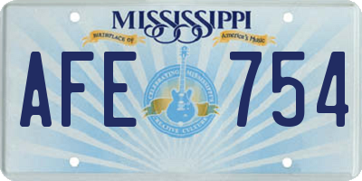 MS license plate AFE754