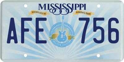 MS license plate AFE756