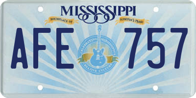 MS license plate AFE757
