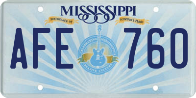 MS license plate AFE760