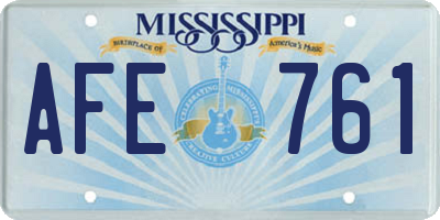 MS license plate AFE761