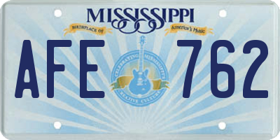 MS license plate AFE762