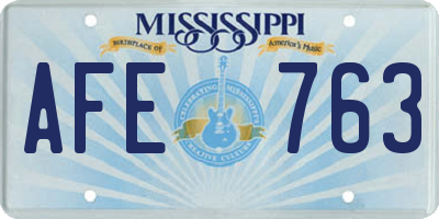 MS license plate AFE763