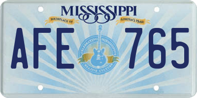 MS license plate AFE765