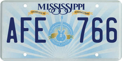 MS license plate AFE766