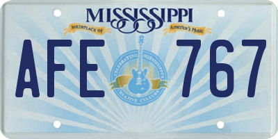 MS license plate AFE767