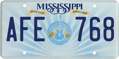 MS license plate AFE768