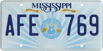 MS license plate AFE769