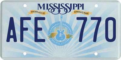 MS license plate AFE770