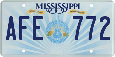 MS license plate AFE772