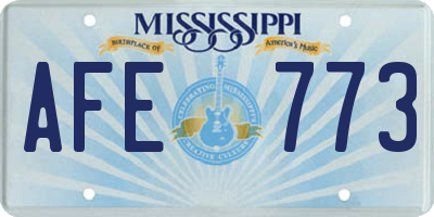 MS license plate AFE773