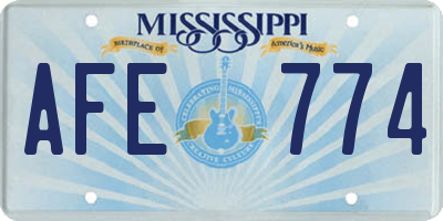 MS license plate AFE774