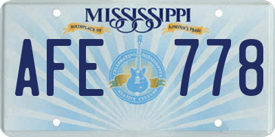 MS license plate AFE778