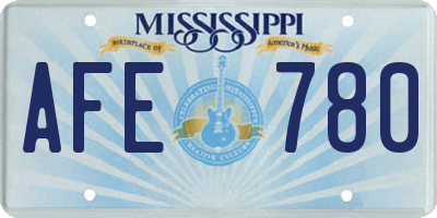 MS license plate AFE780