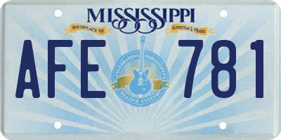 MS license plate AFE781