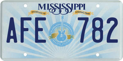 MS license plate AFE782