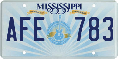 MS license plate AFE783
